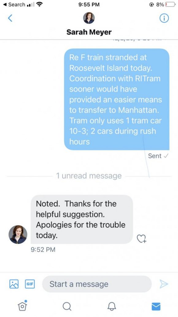 F Train Shutdown, Roosevelt Island's Vulnerability and RIOC's Years Long Failure To Plan F Train Shutdown, Roosevelt Island's Vulnerability and RIOC's Years Long Failure To Plan